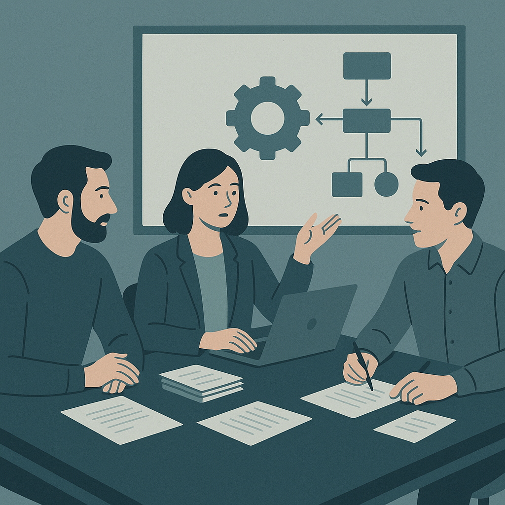 Equipo de una PyME analizando procesos y oportunidades de automatización